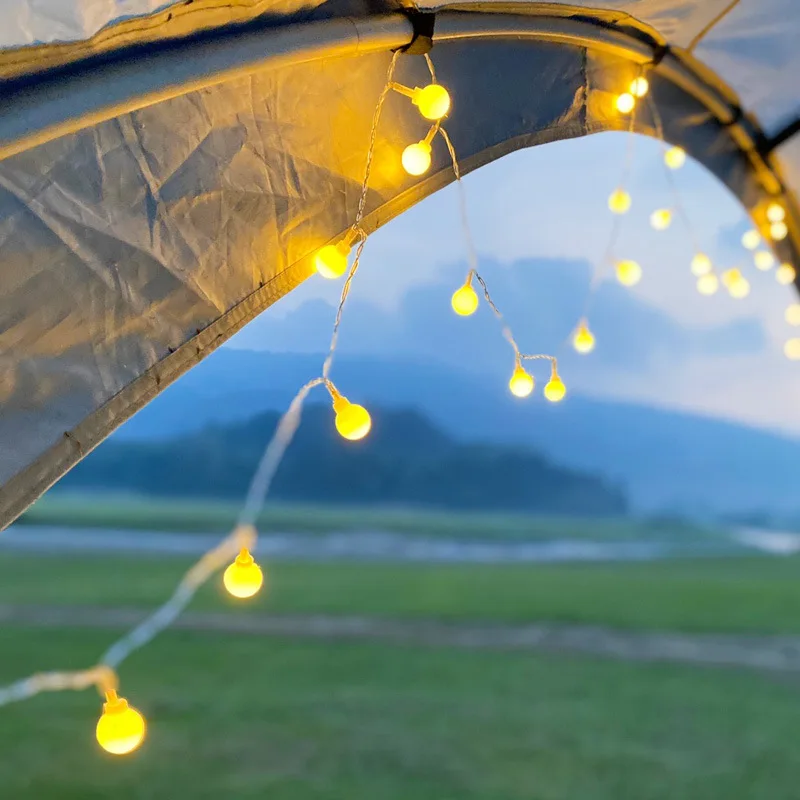 battery string lights camping