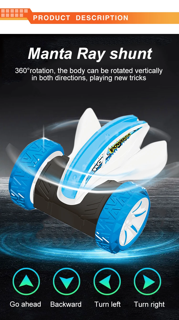 Amazon Best selling Manta Ray RC toy 3 Wheel RC Stunt Toy Car 360 Degrees