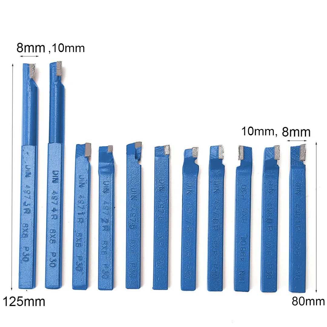 11pcs Metal Carbide Cnc Lathe Tools Carbide Brazed Tipped Cutter Tool
