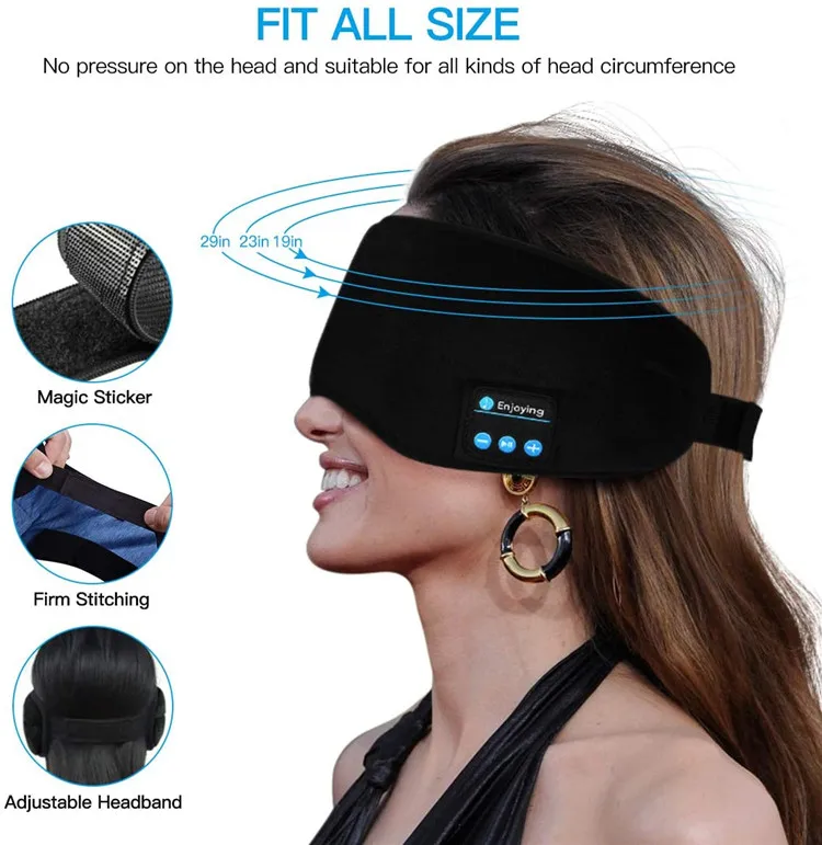 Custom Adjustable Wireless Music Headset Bt Sleeping Travel Eye Mask