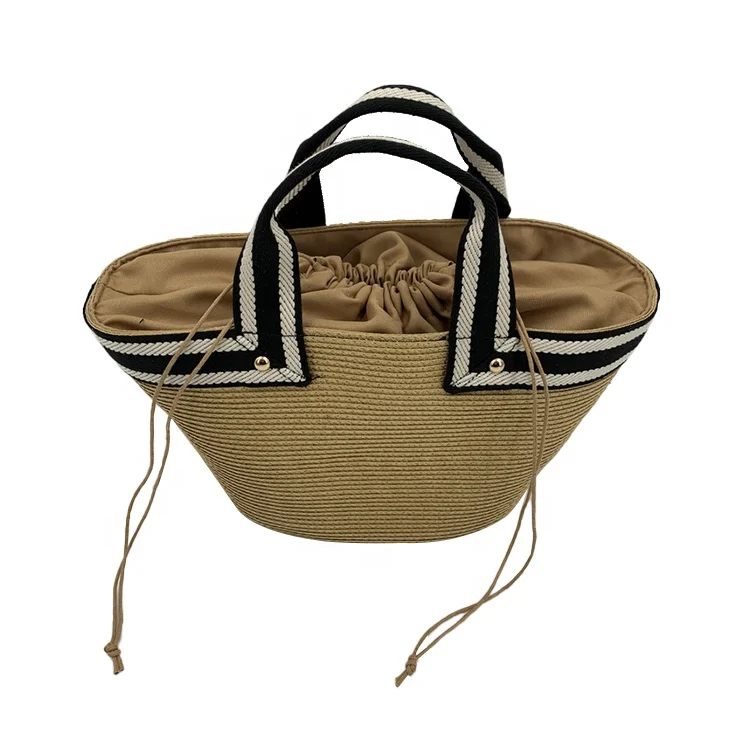 
China Manufacture Pp Braided Corn Husk Straw Beach Handbag 