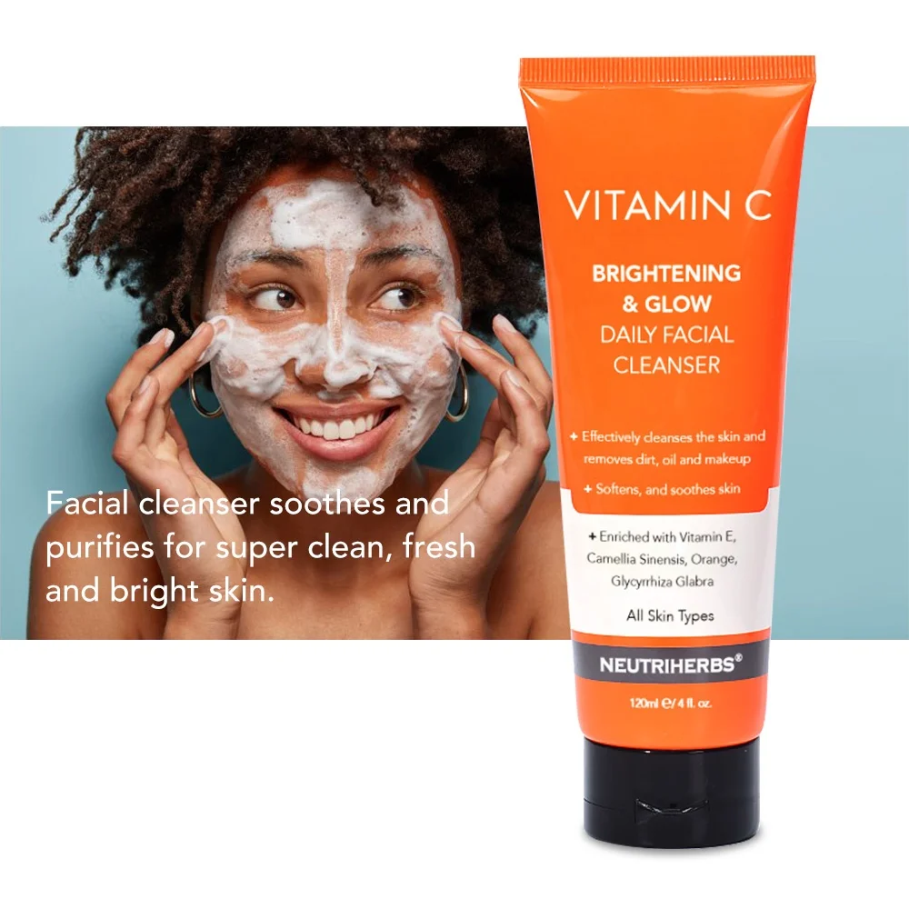 vitamin c brightening and glow daily facial cleanser