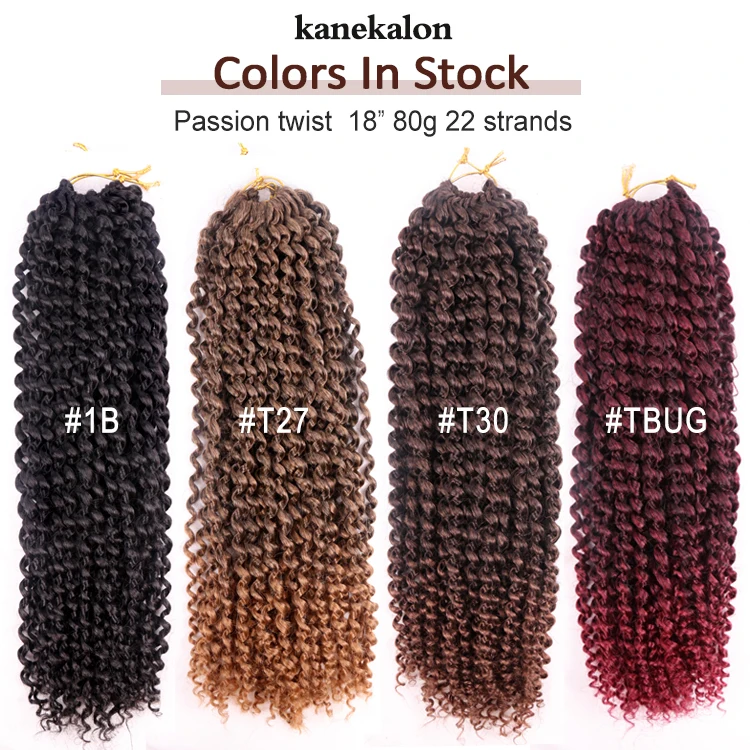 
Wholesale Kanekalon Passion Twist Ombre Braiding Bomb Synthetic Crochet Braid Hair Tiana 24 inch Freetress Water Wave Hair 