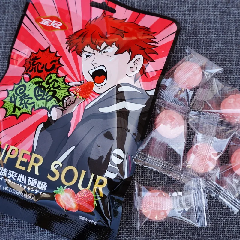 Sour Chewy Candy 24g Flow Heart Exploding Acid Sandwich Hard Fruit