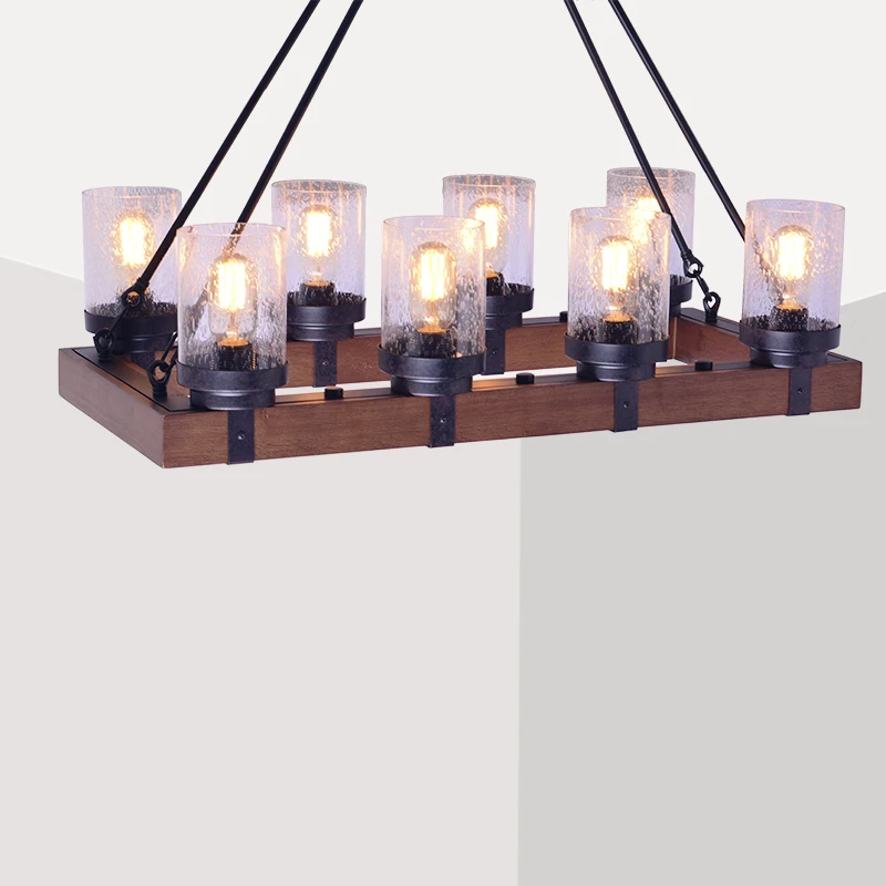 CI Low shpping Simple decoration Edison brown and black Living Room Foyer Bar farmhouse steampunk wooden pendant light
