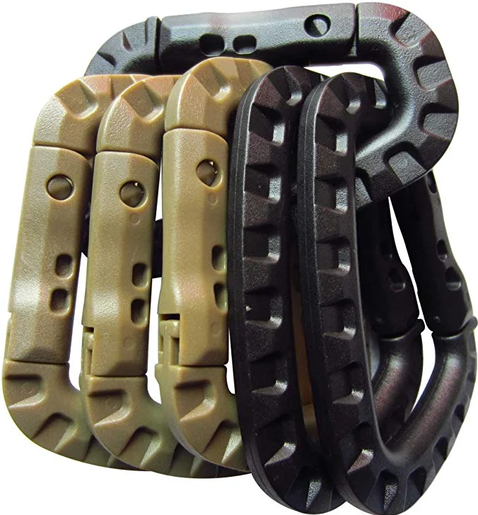 Ciieeo Lot de 10 mousquetons de verrouillage robustes en acier