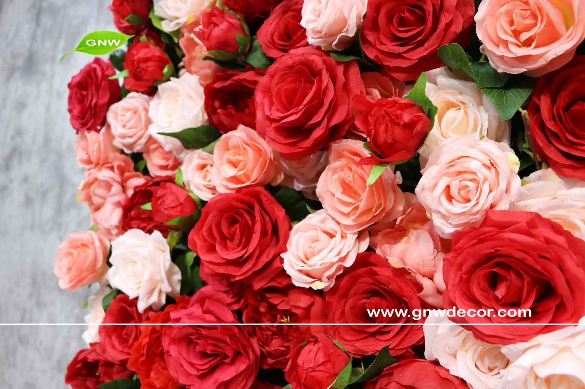 Gnw 3d Roses Flower Wall Artificial Flower Backdrop Wall Artificial