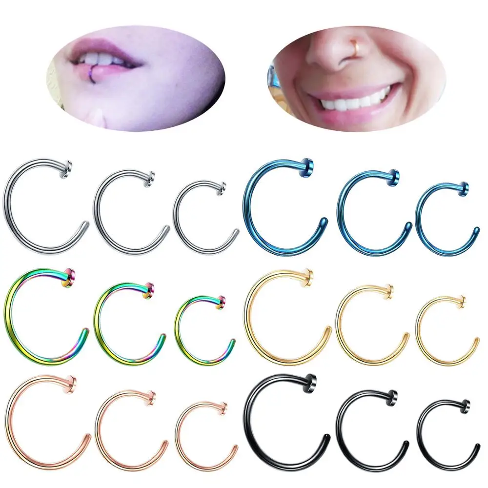 Purple C optimoly Shape Nose Hoop Ring