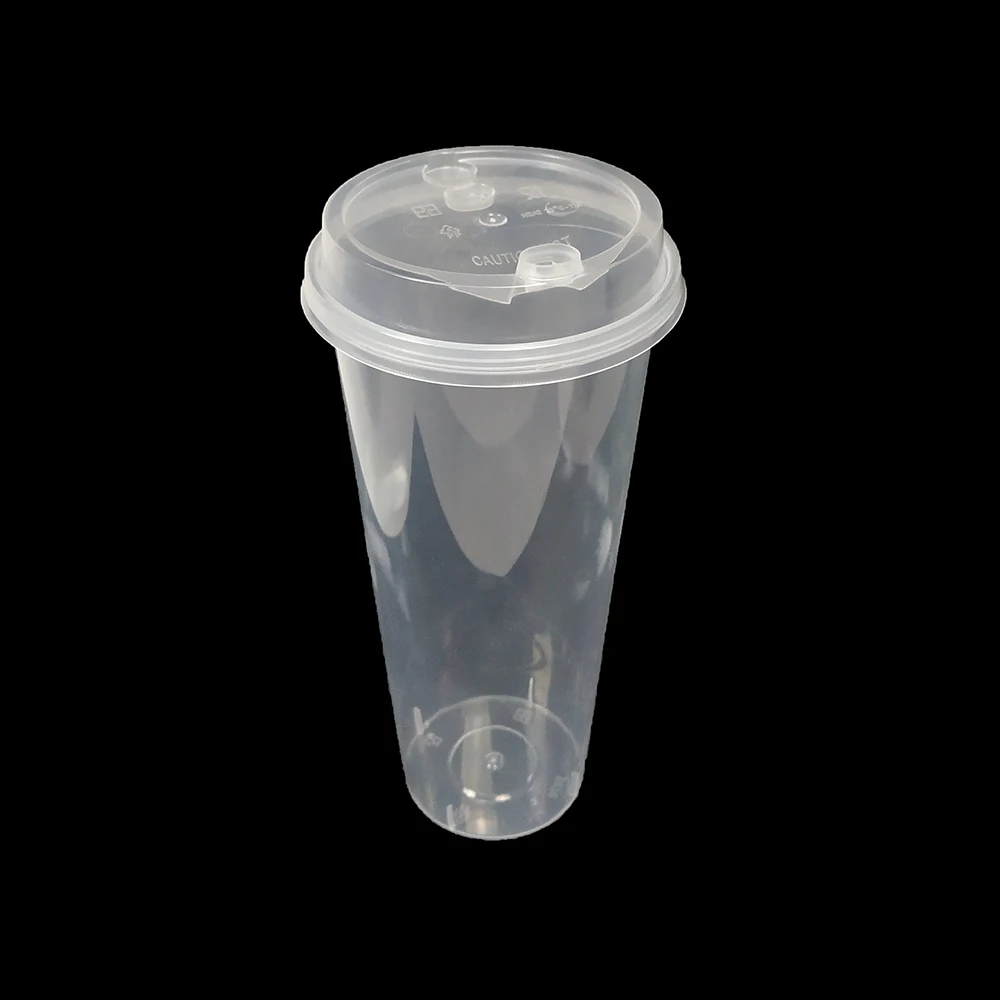 Custom Printed Pp Clear Disposable Smoothie Tea Cup Plastic Cup With