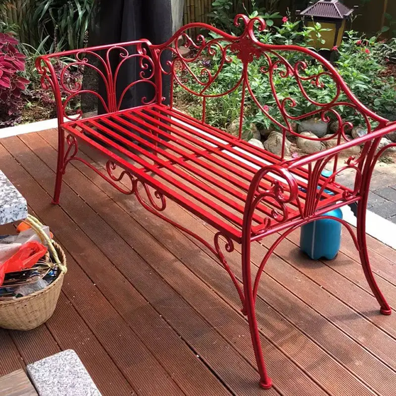 新款欧式室内阳台沙发靠背双椅户外庭院花园露天休闲铁艺桌椅