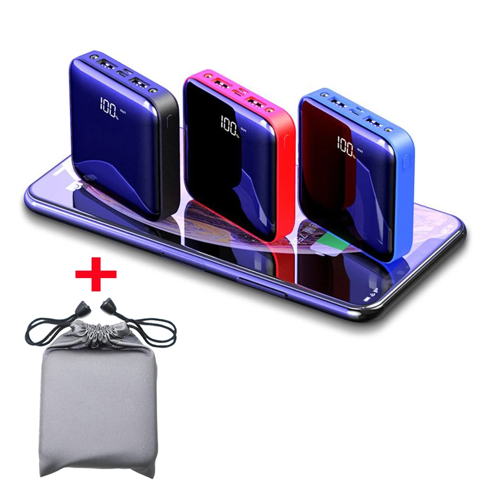 

2020 factory elling new fashion Mirror lim whole mini power bank 20000mah power banks 20000mah phone charger PSE,20 Pieces