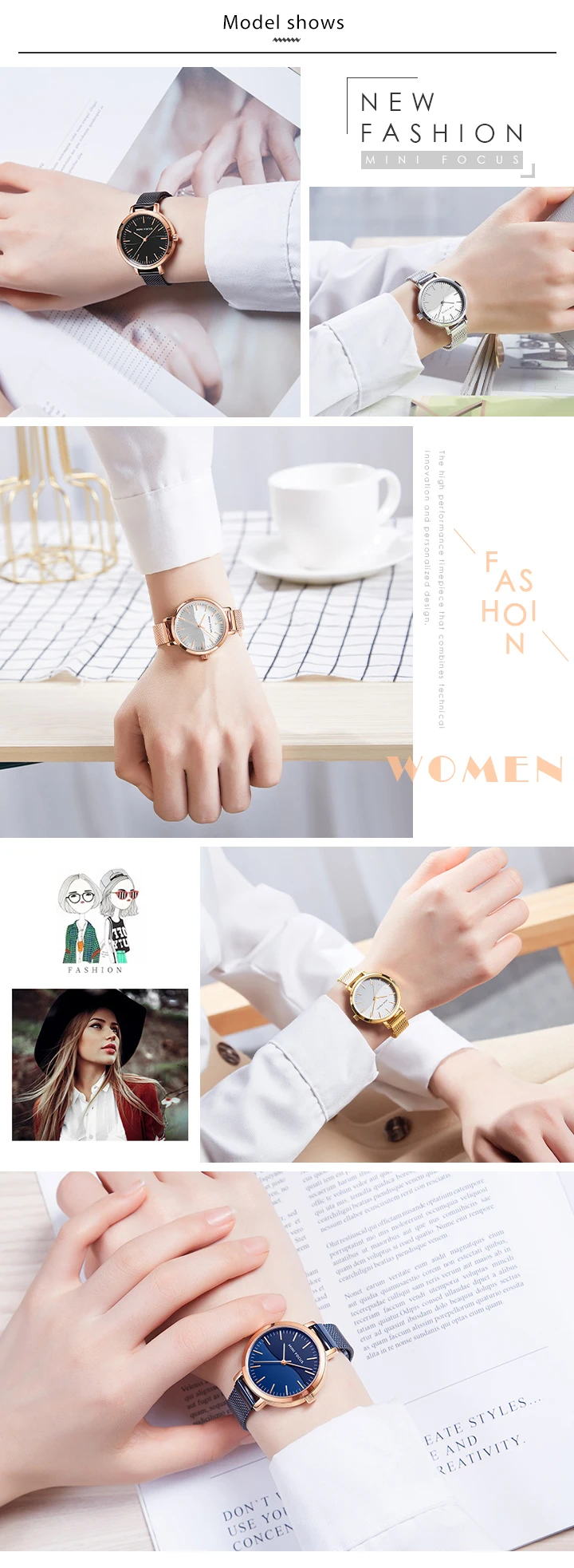 Mini Focus 0261 Elegant Ladies Quartz Wristwatch Waterproof