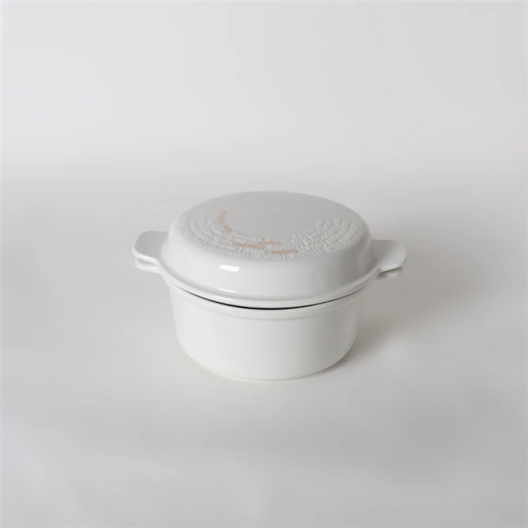 Home goods cookware solid color round cheap ceramic casserole with lid
