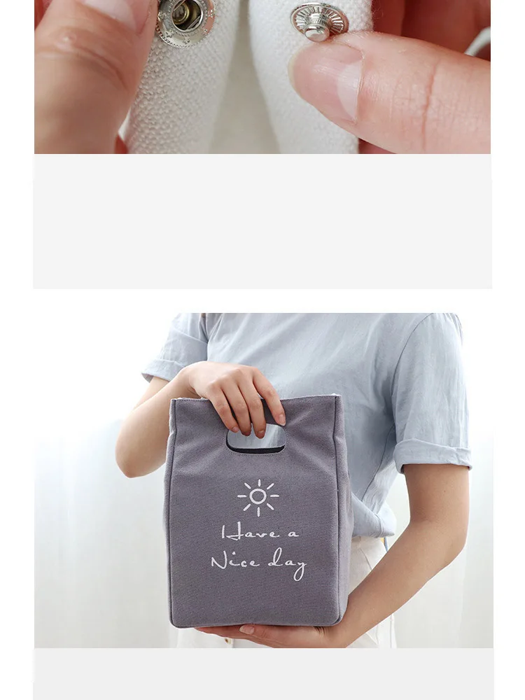Canvas Lunch Bag Insulated School Lunch Bag Reusable Lunch Bag For Women