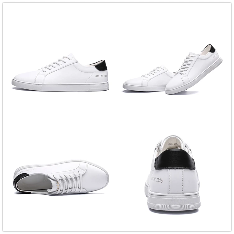Blank All White And Black Genuine Leather Sneaker White Men - Buy ...