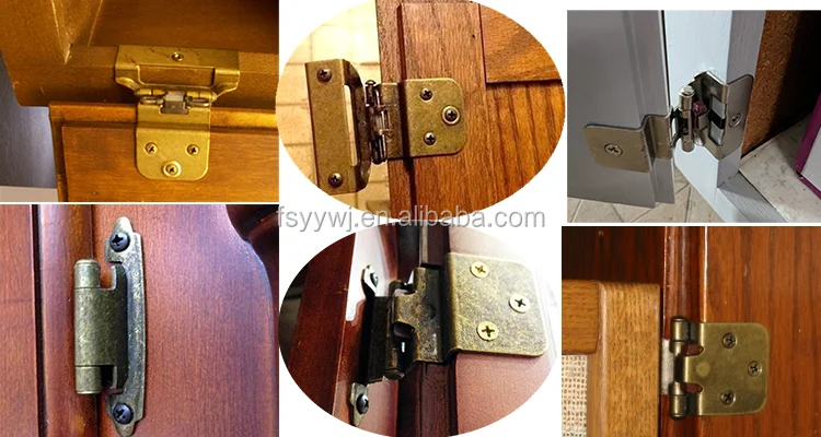 Satin Nickel American Door Spring Self Closing Knuckle Overlay Hinges