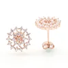 Kenturay hot sale fancy rose gold plated young girls party dress 925s sterling cute small earrings clasp stud