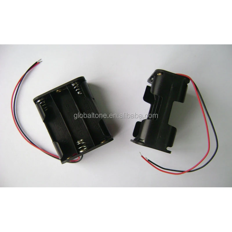 6 X Aa Size Cell Um3x6 Lr6 R6p Black Plastic Battery Holder Box 9v
