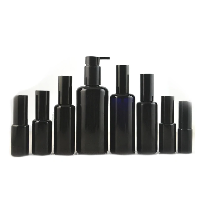 Uv Protection Violet Optical Black Glass Bottles Essential Dark Oil