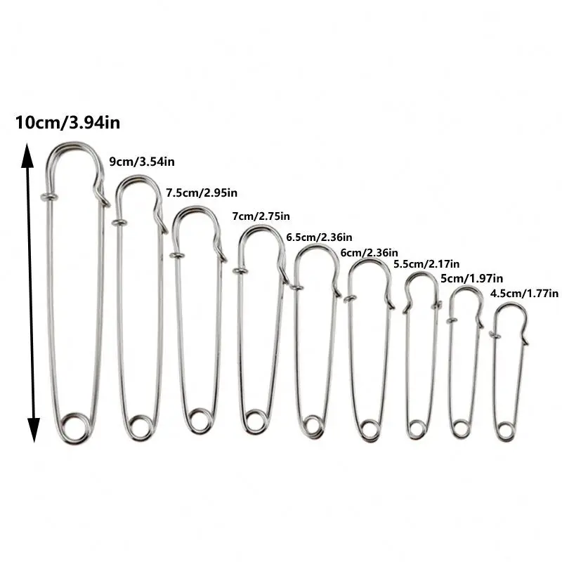 Imperdibles surtidos Pequeño Mediano Grande Cromo Plateado Metal Coser Craft