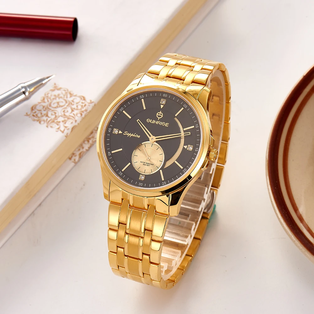 sunrise large dial multiple pointer display chronograph men