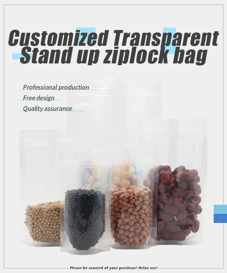 (1) clear shand up bag