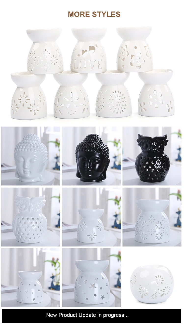 Candle Melt Burners Warmer Aroma Ceramic Large Buddha Oil Burner Set