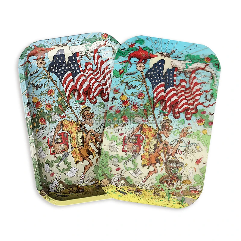 Wholesale Custom Design Metal Rollingtrays With Lenticular 3d