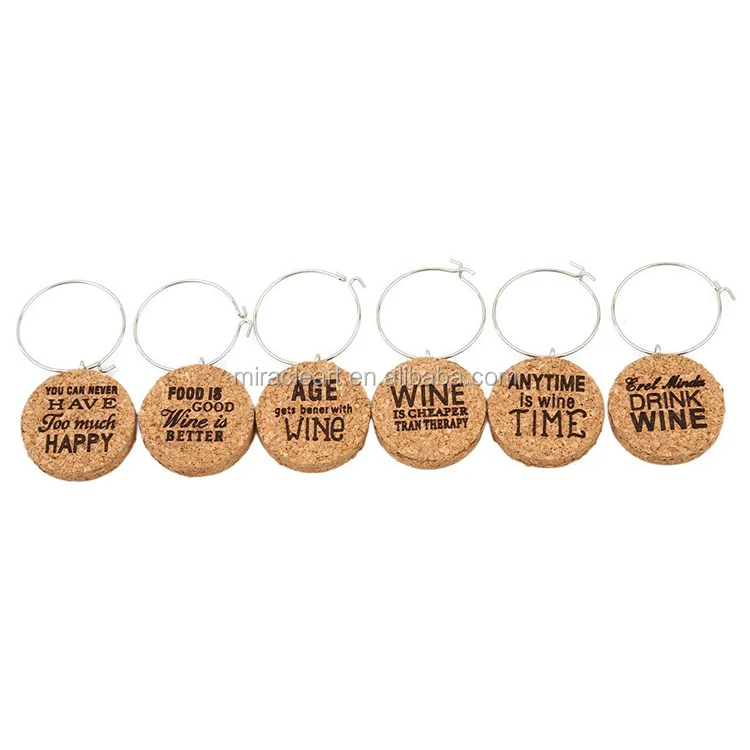 Trade Assurance New Arrival Cork Wine Glass Charms