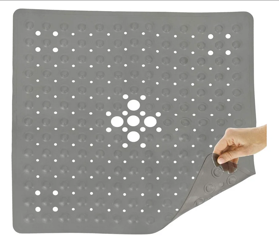 Shower Stall Mat - Square Bathroom Slipmat Bath Tub Suction Grip