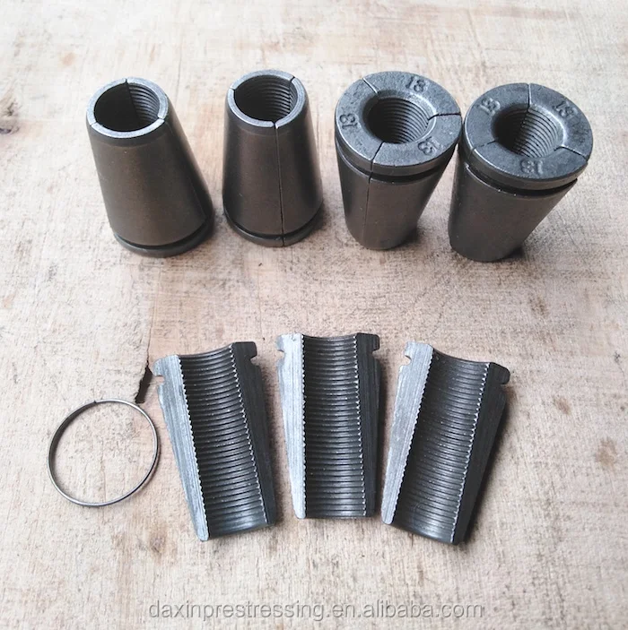 post - tension anchor barrel and wedge for construction tendons