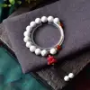 Wholesale Natural White Marble Beads Multi Circle Bracelet Red Fire With Agate Beads Red Coral Lotus Pendant