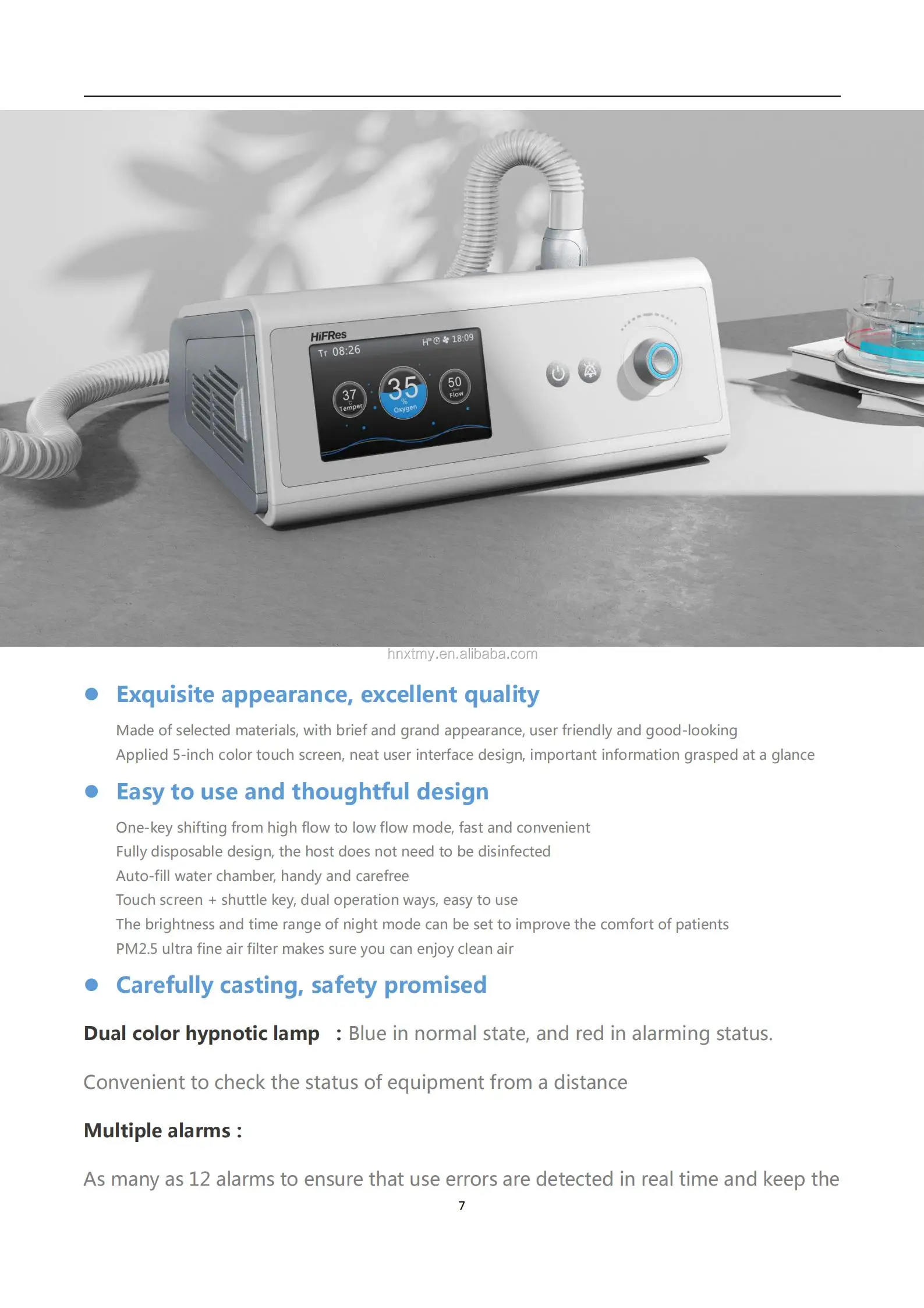 Hf6 High Flow Heated Respiratory Humidifier,Oxygen Therapy With High
