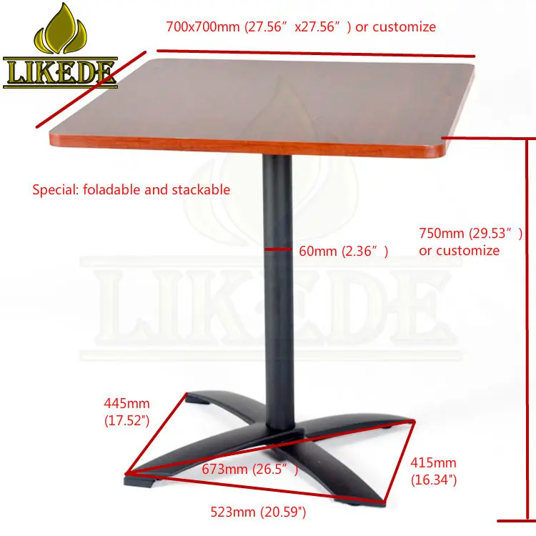 Adjustable Aluminum Folding Table Metal Coffee Dining Table for Restaurants