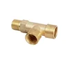 Tee solder joint copper pipe tube fitting/three way hose barb connection/Brass pipe fitting