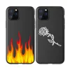 Rose Flame pattern Soft TPU Mobile Phone Case cover For iPhone 11 PRO