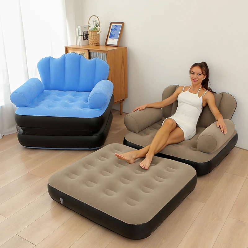 Single seat futon 5 in 1 inflatable sofa bed folding indoor air sofa bed Alibaba