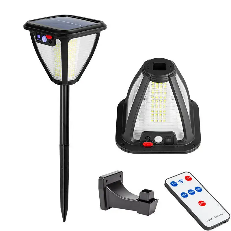 288 Led Outdoor Remote Control Solar Motion Sensor Garden Wall Lamp