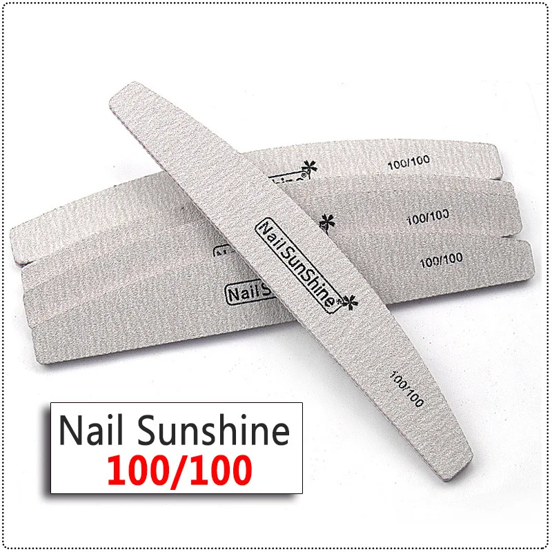 100/180/240 Custom Logo Printed Half Moon Foam Nail File Professional