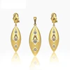 65291 xuping popular jewelry 14k gold plated diamond shape flower pendant and stud earring jewelry set for women