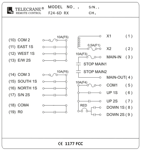 F21 e1b telecrane схема подключения