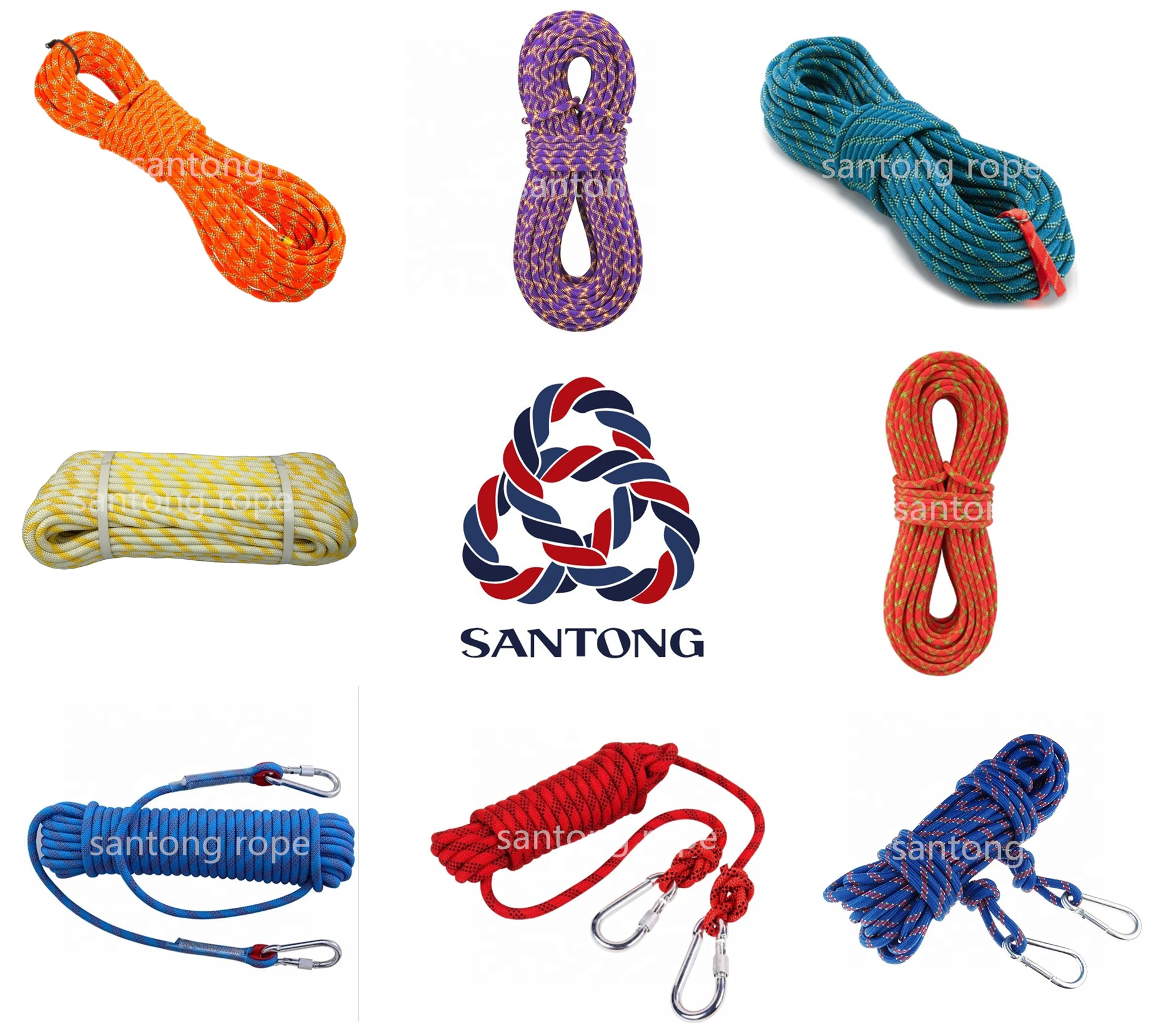 UV Resistance Static Climbing Safety Rope Customized 48 Strand Braided Climbing Cord