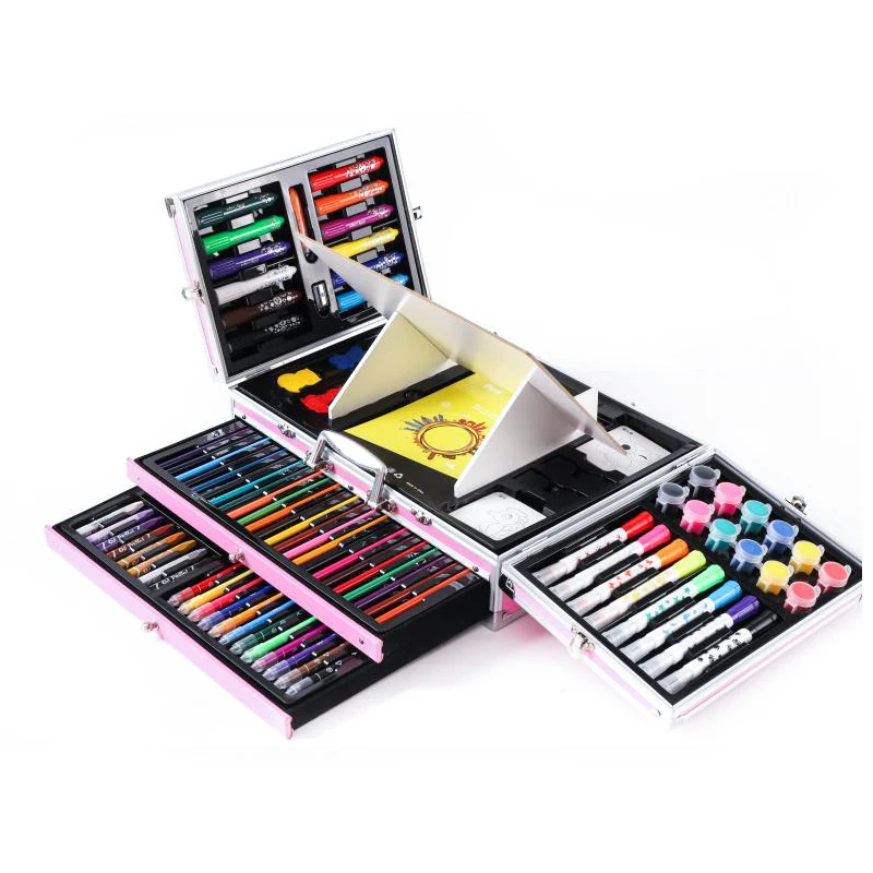 deluxe aluminum case kids travel painting art coloring gift set