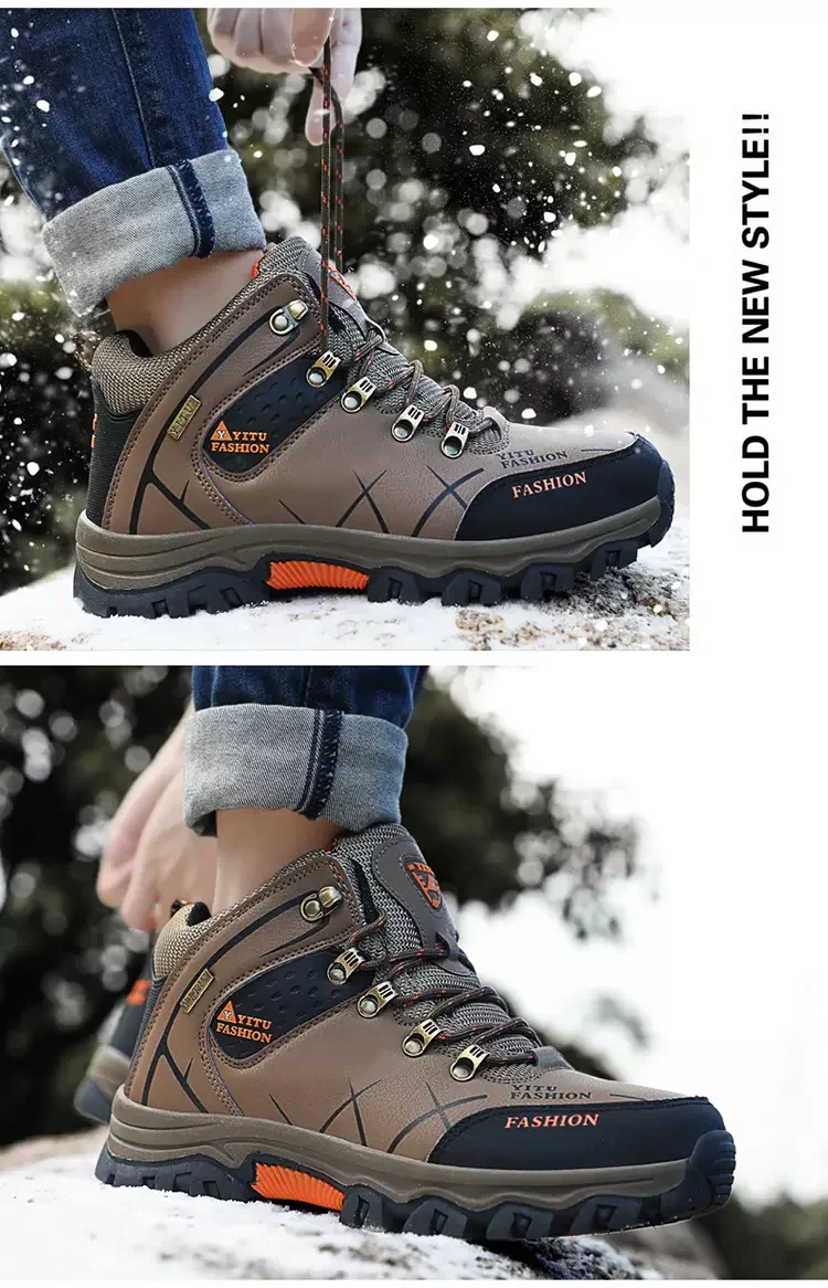 Custom Design High Heel Waterproof Outdoor Large Size Mens Winter Snow ...