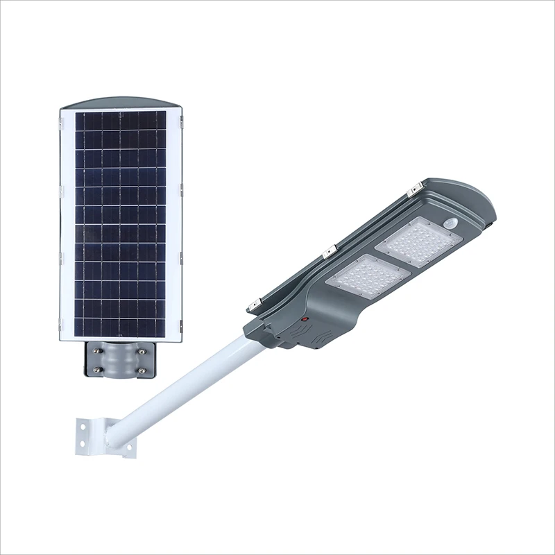 All in One Led Solar Street Light China Sun Powered Outdoor Quality Factory 25W 50W 75W IP65 Light Grey ROHS 70 2-year 10000 165