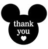 2.25 x 2 Inch Mickey Mouse Thank You Stickers for Birthday Baby Shower Party Thank You Cards Envelope Seals520 Labels/Pack