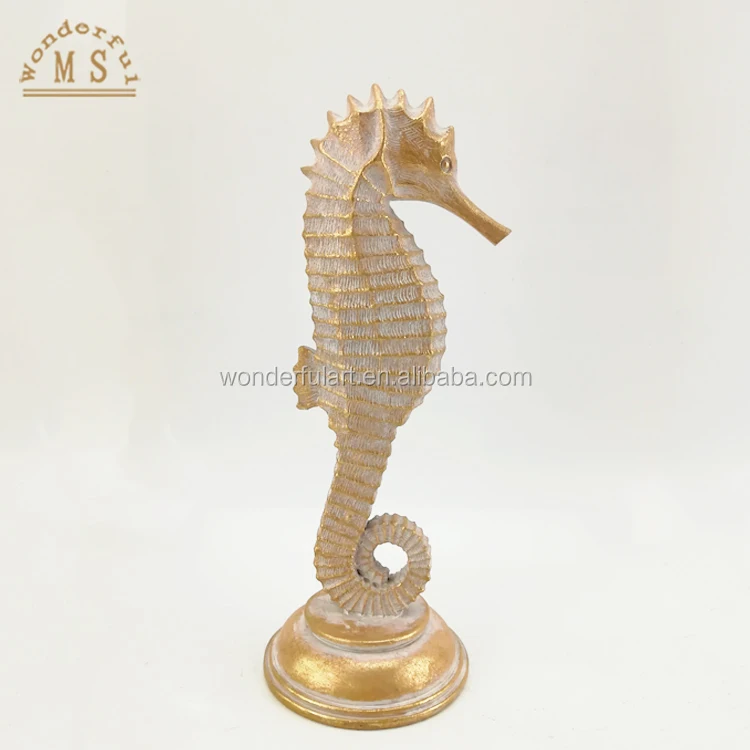 FutuHome decoración para el hogar o el jardín Escultura de Metal con diseño de Caballito de mar en 3D 