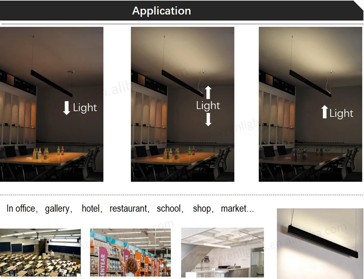 Most Popular Office hotel Lighting Slim Recessed Led Linear Light