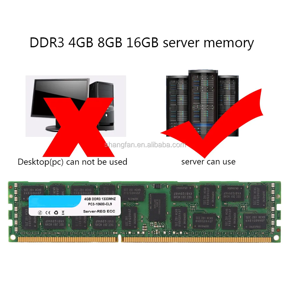 DDR3 4GB 8GB 16GB 32GB REG-ECC Server Memory 1333 1600 1866MHz DDR 3 Radiator dimm REG ram Supports X58 X79 Motherboard 8GB 1600MHZ