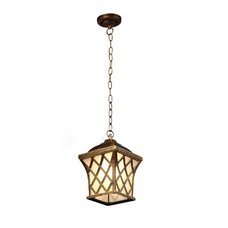 Factory Price antique european style outdoor pendant lighting hanging E27 glass aluminum garden light